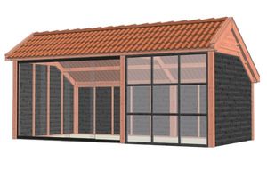 Trendhout Kapschuur De Deel 630x340 cm - Combinatie 1- Kapschuurdak- Onbehandeld lariks Douglas hout- Trendhout