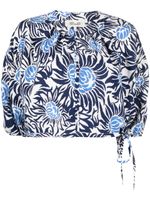 DVF Diane von Furstenberg haut crop à fleurs - Blanc