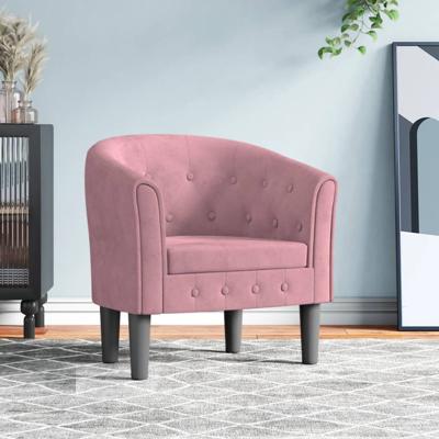 Kuipstoel fluweel roze