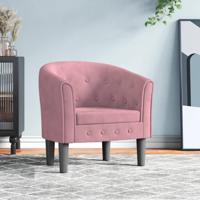 Kuipstoel fluweel roze