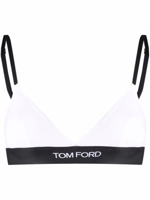 TOM FORD soutien-gorge à bande logo - Blanc