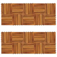 VidaXL Terrastegels verticaal patroon 30 x 30 cm Acacia set van 20