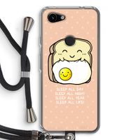 Sleep All Day: Pixel 3a Transparant Hoesje met koord