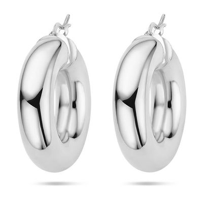 Oorringen Ronde buis zilver 8,5 x 30,5 mm
