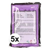 Zakje Holi kleurpoeder - 5x - paars - 100 gram - feestartikelen - Heilig Indiaas kleurenpoeder - thumbnail