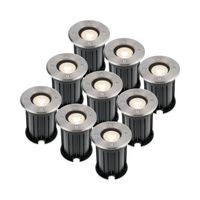 9x Maisy dimbare LED grondspot - Rond - RVS - 4000K neutraal wit - 5 Watt - IP67 straal waterdicht - 3 jaar garantie Grondspot buiten 230V