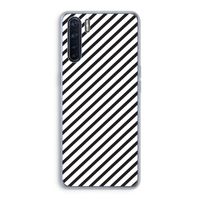 Strepen zwart-wit: Oppo A91 Transparant Hoesje