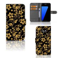 Samsung Galaxy S7 Edge Hoesje Gouden Bloemen