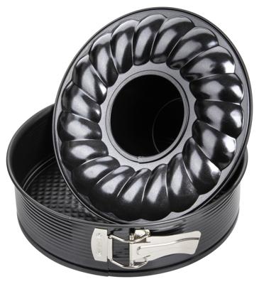 Zenker springvorm met vlakke- en tulband bodem black metallic 24cm