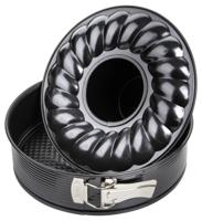 Zenker springvorm met vlakke- en tulband bodem black metallic 24cm