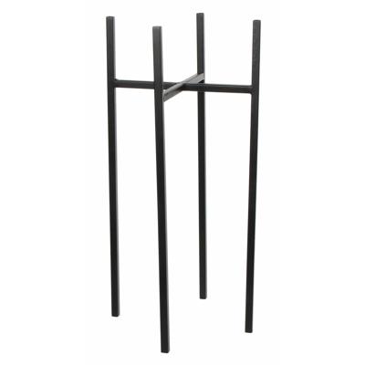 Mica Decorations - bloempot plantenpot standaard / verhoger - zwart - B24 x H55 cm - metaal