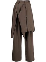 Goen.J pantalon à design superposé - Marron