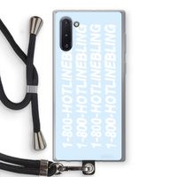 Hotline bling blue: Samsung Galaxy Note 10 Transparant Hoesje met koord