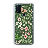 Botanical green sweet flower heaven: OnePlus Nord N10 5G Transparant Hoesje