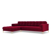 Cosmopolitan Design Bali Hoekbank met Chaise Longue Links - Wijnrood / Goud