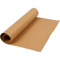 Creativ Company Faux leather papier, b: 50 cm, unikleurig,met folie, 350 gr, lichtbruin, goud, 1 m/ 1 rol