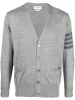 Thom Browne cardigan à détail 4 bandes signature - Gris