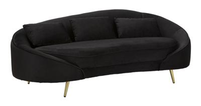BANK 3 ZITS OSLO MET KUSSENS ZWART CM 185X84X68