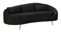 BANK 3 ZITS OSLO MET KUSSENS ZWART CM 185X84X68