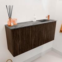 Toiletmeubel Mondiaz Joya Dlux | 90 cm | Meubelkleur Walnut | Faye wastafel Sombra Wasbak Rechts | 1 kraangat
