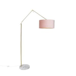 QAZQA Moderne vloerlamp goud velours kap roze 50 cm - Editor