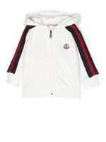 Moncler Enfant hoodie à patch logo - Blanc