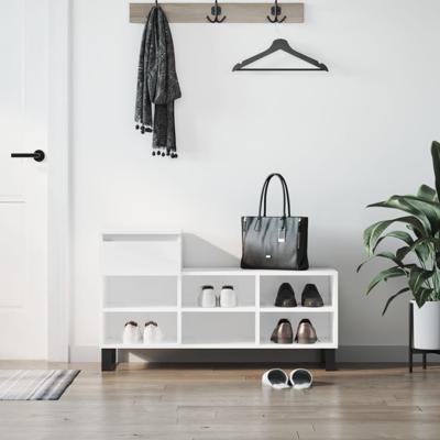 VidaXL Schoenenkast 102x36x60 cm bewerkt hout hoogglans wit
