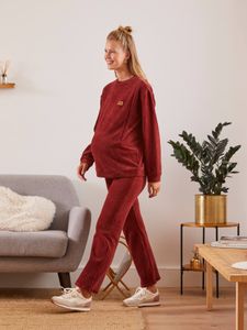 Zwangerschapsbroek van corduroy bordeaux