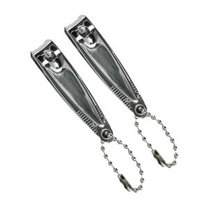 Benson Care Nagelknipper - 2x - met vijl - metaal - zilver - aan ketting - 5 cm - nagel verzorging
