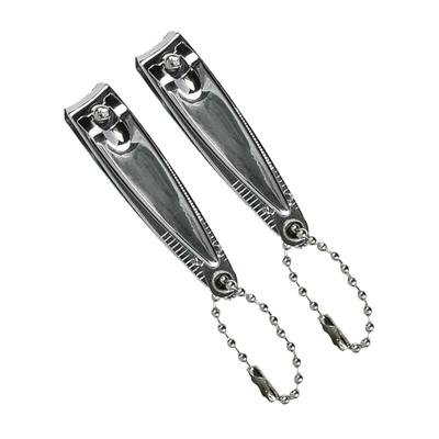 Benson Care Nagelknipper - 2x - met vijl - metaal - zilver - aan ketting - 5 cm - nagel verzorging
