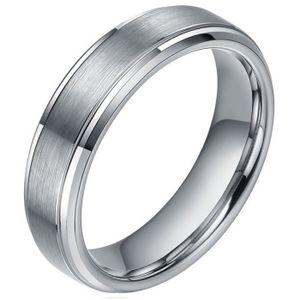 Heren ring wolfraam Zilverkleurig Brushed 8mm-17mm