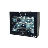 42x stuks glazen kerstballen ijsblauw (blue dawn)/donkerblauw 5-6-7 cm - Kerstbal - thumbnail