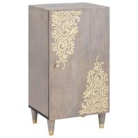 Dressoir Grijs en Goud 40 x 33.5 x 75 cm Massief mangohout