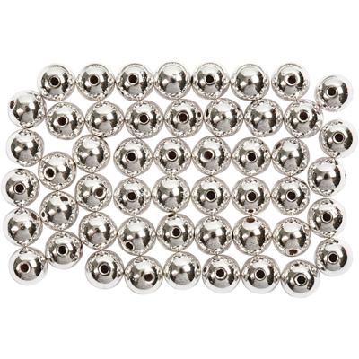 Creativ Company Waskralen, d 5 mm, gatgrootte 0,7 mm, zilver, 100 stuk/ 1 doos
