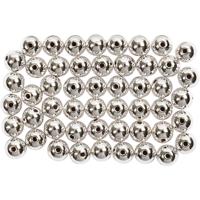 Creativ Company Waskralen, d 5 mm, gatgrootte 0,7 mm, zilver, 100 stuk/ 1 doos
