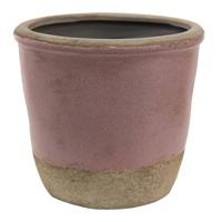 Clayre & Eef Bloempot Ø 19x19 cm Roze Beige Keramiek Rond Bloempot - thumbnail