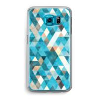 Gekleurde driehoekjes blauw: Samsung Galaxy S6 Transparant Hoesje