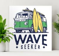 Canvas schilderij jongeren Surfer vrachtwagen