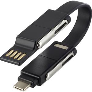 Renkforce USB Adapterkabel [1x USB-A 2.0 stekker, USB-C stekker - 1x Apple dock-stekker Lightning, USB-C stekker, Micro-USB-stekker] 0.20 m