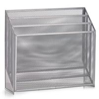 Zeller tijdschriftenrek - houder - grijs - 32 x 30 cm - metaal