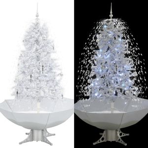 VidaXL Kerstboom sneeuwend met paraplubasis 170 cm wit