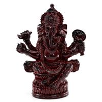 Ganesha Beeld Donkerrood (12 cm) - thumbnail