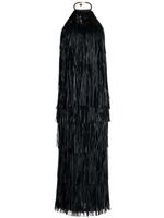 Silvia Tcherassi robe longue Susa à franges - Noir