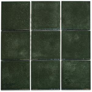 The Mosaic Factory Kasba Mozaïek Tegel Vierkant - Forest Green Glanzend Porselein 297x297 mm