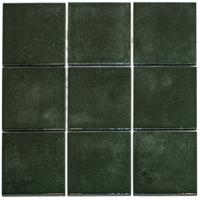 The Mosaic Factory Kasba Mozaïek Tegel Vierkant - Forest Green Glanzend Porselein 297x297 mm