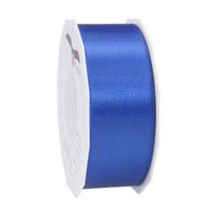 1x Luxe blauwe satijnen lint rollen breed 4 cm x 25 meter cadeaulint verpakkingsmateriaal   -