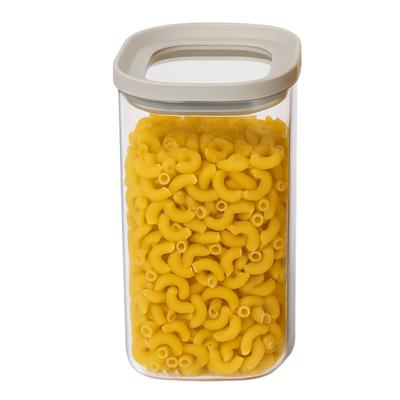 5Five Voorraadpot - keuken/voedsel - glas - 1000 ml - luchtdichte deksel - transparant/beige