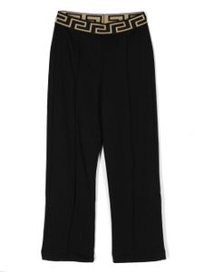 Versace Kids pantalon de jogging Greca Border en coton - Noir