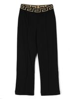 Versace Kids pantalon de jogging Greca Border en coton - Noir