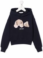 Palm Angels Kids hoodie en coton à logo Teddy Bear - Bleu